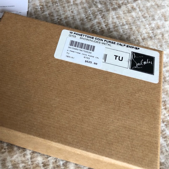 Christian Louboutin Panettone White Leather Stud Small Coin Purse Wallet - Picture 7 of 15